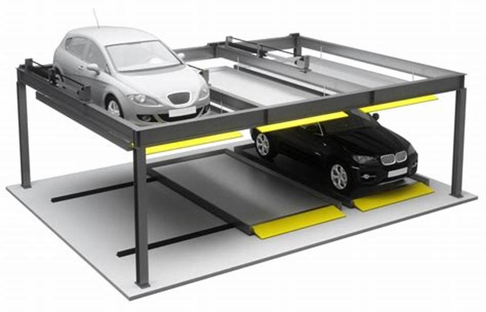 2-warstwowy dwupoziomowy system parkowania Stereoskopowy wózek samochodowy do garażu